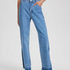 Bella Road Slit Straight Leg Jeans with Pockets - Light