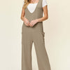 Sleeveless Wide Leg Jumpsuit with Pockets | Full Size - Mocha