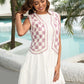 BELLA ROAD Checkered Open Front Sleeveless Cover Up at Bella Road