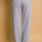 Back view of gray drawstring wide leg sweatpants with pockets, perfect for comfy loungewear and casual outfits.