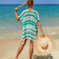 BELLA ROAD Tassel Openwork Striped V-Neck Cover Up at Bella Road