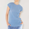 Rib Pleated Cap Sleeve Top - Periwinkle