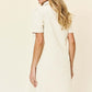 DOUBLE TAKE Full Size Texture Collared Neck Short Sleeve Dress at Bella Road