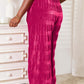 DOUBLE TAKE Full Size High Waist Tiered Shirring Velvet Wide Leg Pants at Bella Road