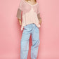 POL V-Neck Crochet Patch Knit Top at Bella Road