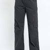 High Waisted Wide Leg Cargo Pants with Pockets - Charcoal