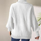 Woman wearing Bella Road Lip Turtleneck Long Sleeve Sweater in white, showcasing back view and stylish design.