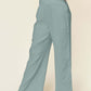 DOUBLE TAKE Full Size Texture Smocked Waist Wide Leg Pants at Bella Road