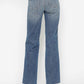 Woman wearing Judy Blue Tummy Control Straight Jeans showing back view for a flattering fit.