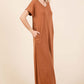 BOMBOM Ribbed Short Sleeve Wide Leg Jumpsuit at Bella Road