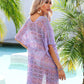 BELLA ROAD Slit Openwork V-Neck Cover Up at Bella Road