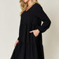 DOUBLE TAKE Full Size V-Neck Balloon Sleeve Tiered Dress at Bella Road