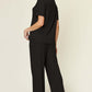 DOUBLE TAKE Full Size Round Neck Short Sleeve T-Shirt and Wide Leg Pants Set at Bella Road