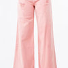 American Bazi High Waist Distressed Wide Leg Jeans - Blush Pink