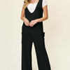 Sleeveless Wide Leg Jumpsuit with Pockets | Full Size - Black