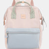 Himawari Water Resistant Canvas Backpack Bag with Side Pockets - Pink/Blue