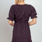 VERY J Floral Textured Woven Ruffled Mini Dress at Bella Road