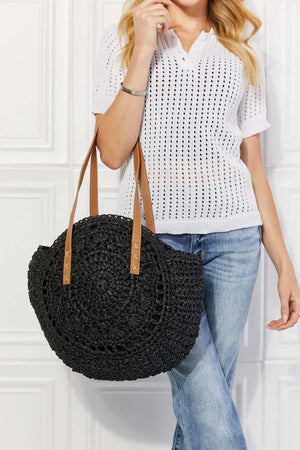 JUSTIN TAYLOR C'est La Vie Crochet Handbag in Black at Bella Road