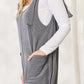 CELESTE Full Size Ribbed Tie Shoulder Sleeveless Ankle Overalls at Bella Road