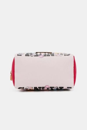 Nicole Lee USA printed extra large cosmetic pouch with colorful design, perfect for travel and at-home beauty organization.