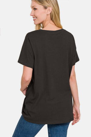 ZENANA Full Size V-Neck Short Sleeve T-Shirt at Bella Road