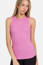 ZENANA Ribbed Crew Neck Tank at Bella Road