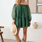 Organza Off Shoulder Puff Sleeve Mini Dress