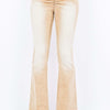 American Bazi V-Cut Ruched Flare Pants - Tan