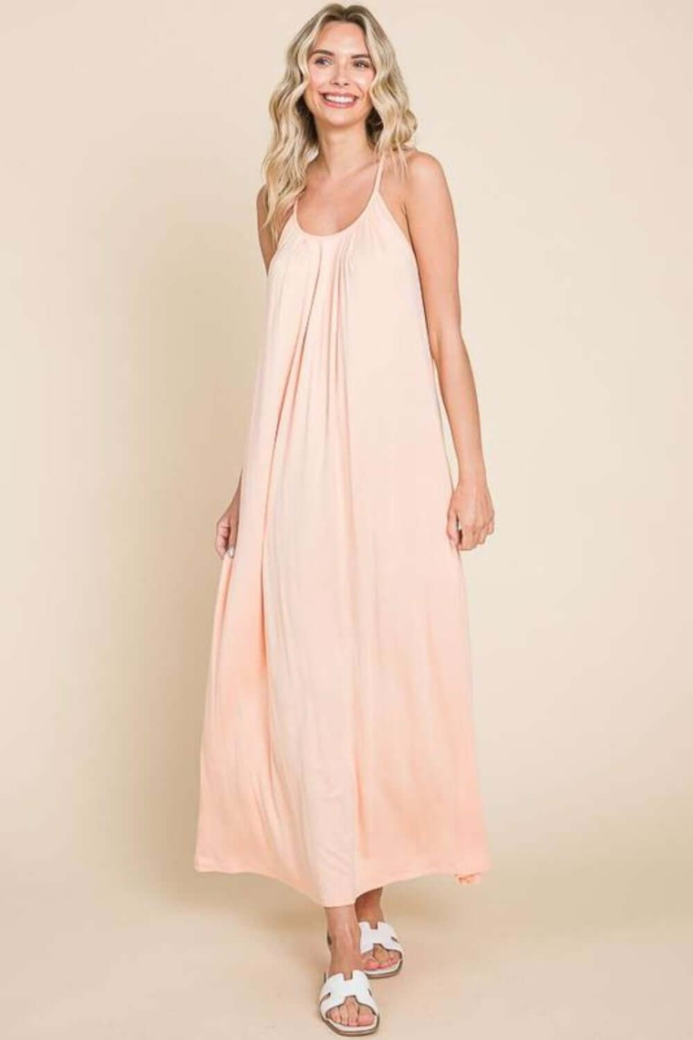 CULTURE CODE Full Size Tie Back Maxi Cami Dress at Bella Road