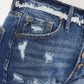 KANCAN Distressed Button Fly Denim Shorts at Bella Road