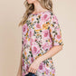 BOMBOM Floral Round Neck T-Shirt at Bella Road