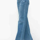 bytos High Rise Wide Leg Jeans in blue with pockets, showcasing a stylish and comfortable fit perfect for any occasion.