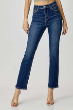 High waist straight jeans by Risen Jeans offering a flattering fit and timeless style, perfect for versatile everyday wear