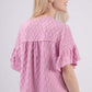 VERY J Full Size Texture Ruffle Short Sleeve Top at Bella Road