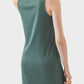 Back view of Millennia Round Neck Sleeveless Active Dress in green, showcasing sporty style and comfort for workouts.