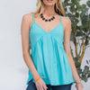 V-Neck Backless Cami  | Full Size - Mint