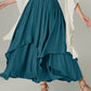 Fashionable Bella Road teal skirt with smocked waist band and ruched layers, perfect for any stylish occasion.