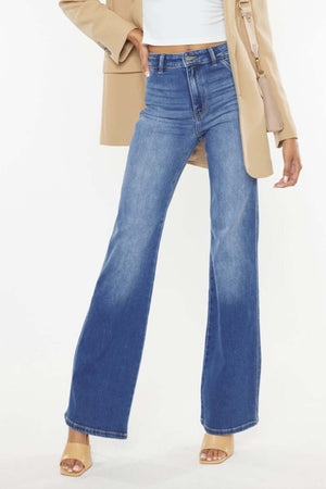 Ultra High Waist Gradient Flare Jeans with a chic silhouette and striking design.