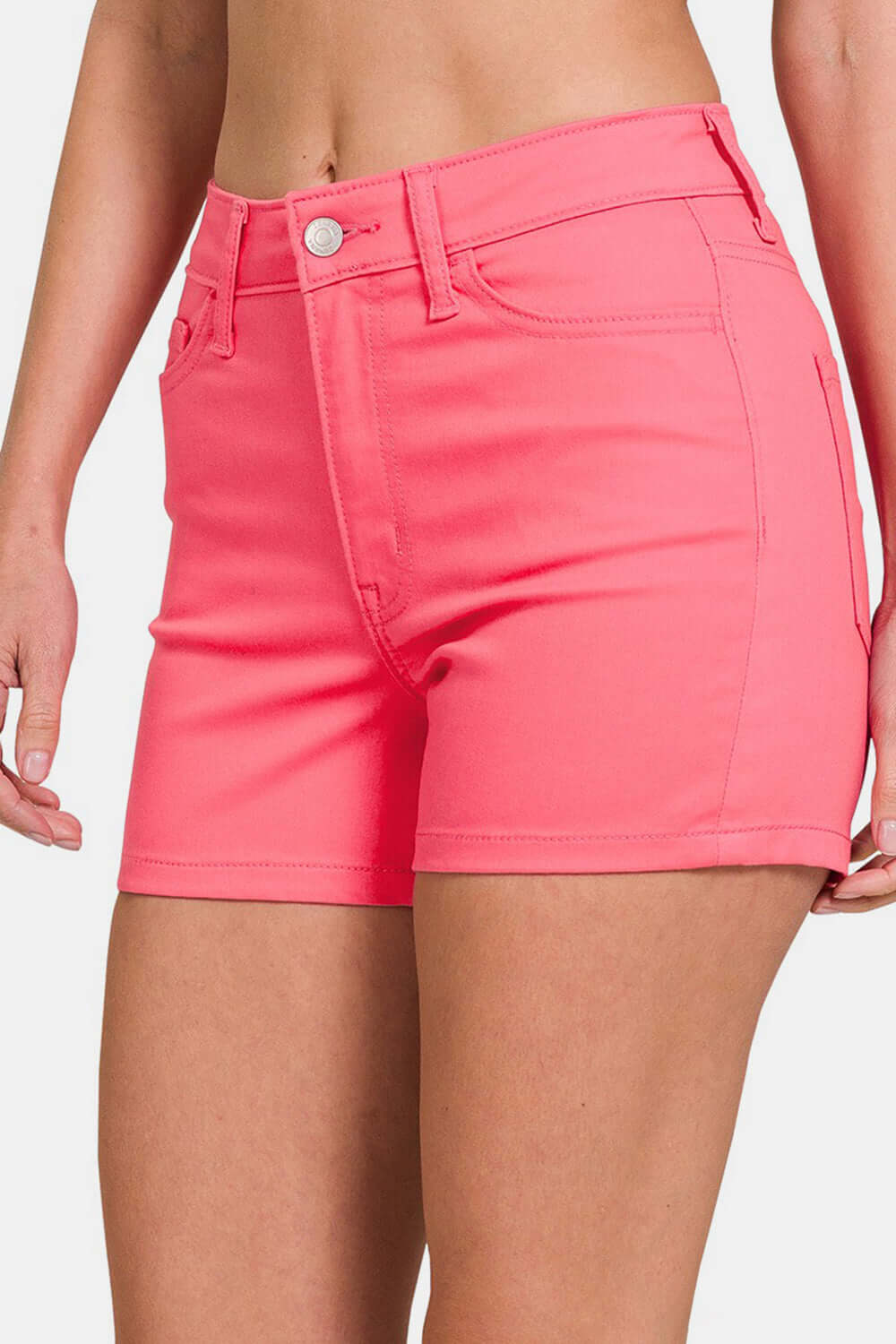 ZENANA High Waist Denim Shorts at Bella Road