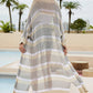 BELLA ROAD Striped Open Front Side Slit Duster Cover Up at Bella Road