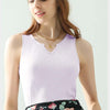 Notched Rib Knit Tank - Lavender