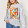 Letter Graphic Long Sleeve Sweatshirt | Full Size - Cloudy Blue