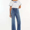 Kancan Full Size High Rise Slim Wide Leg Jeans - Medium