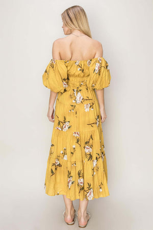 HYFVE Floral Puff Sleeve Tiered Dress at Bella Road