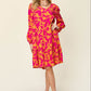 DOUBLE TAKE Full Size Printed Ruffle Hem Long Sleeve Dress at Bella Road