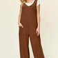 DOUBLE TAKE Full Size Texture Sleeveless Wide Leg Jumpsuit at Bella Road