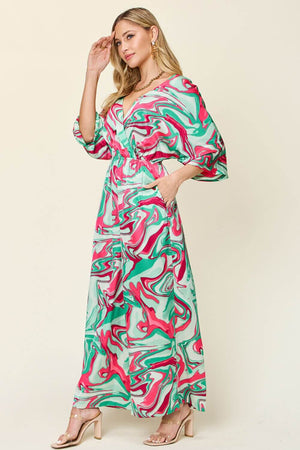 DOUBLE TAKE Full Size Half Sleeve Wide Leg Jumpsuit at Bella Road