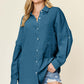 DOUBLE TAKE Full Size Pocketed Texture Button Up Shirt at Bella Road