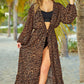 BELLA ROAD Leopard Open Front Long Sleeve Cover Up at Bella Road