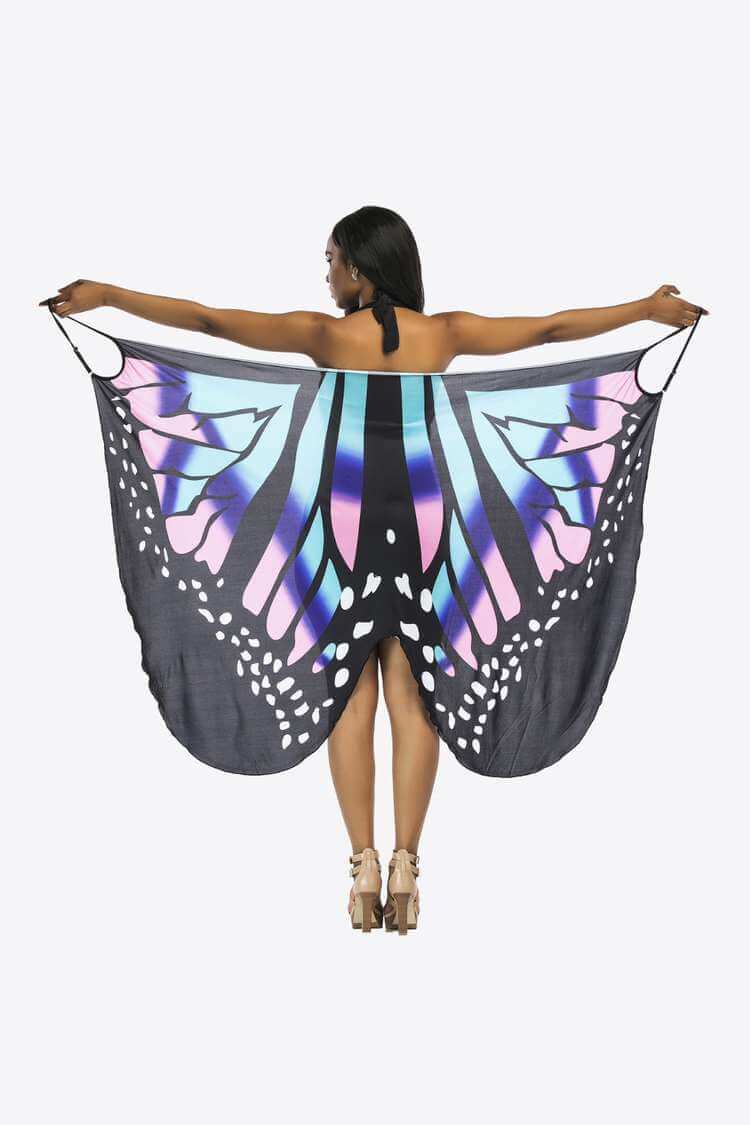 BELLA ROAD Butterfly Spaghetti Strap Cover Up at Bella Road